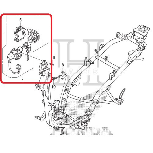 KUNCI KONTAK KEY SET VARIO 125 FI LAMA OLD KZR 3501A-KZR-600 ASLI ORIGINAL AHM HGP HONDA