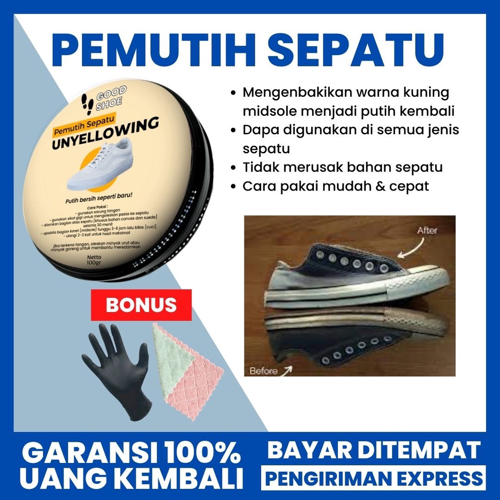 Pemutih sepatu putih sneakers unyellowing sol midsole kuning menguning canvas kanvas sneaker pembers