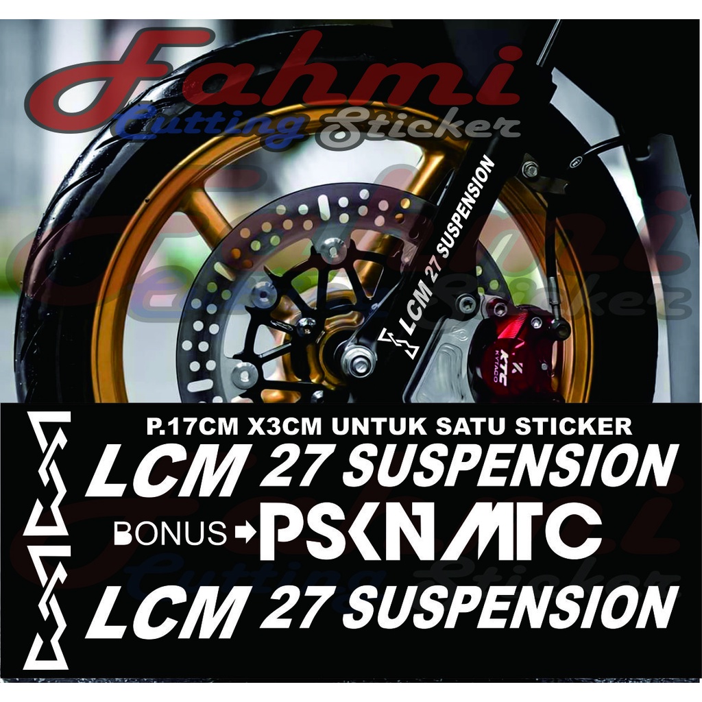 Stiker Motor LCM Suspension Cutting shock Depan Sepeda Motor Variasi