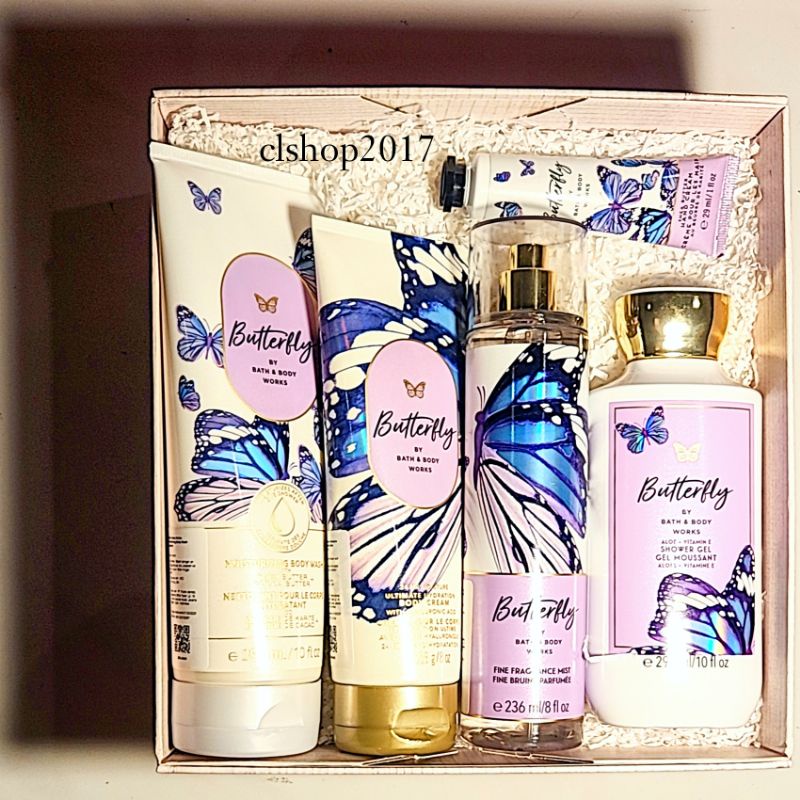 BBW BUTTERFLY GIFT SET PAKET BATH &amp; BODY WORKS