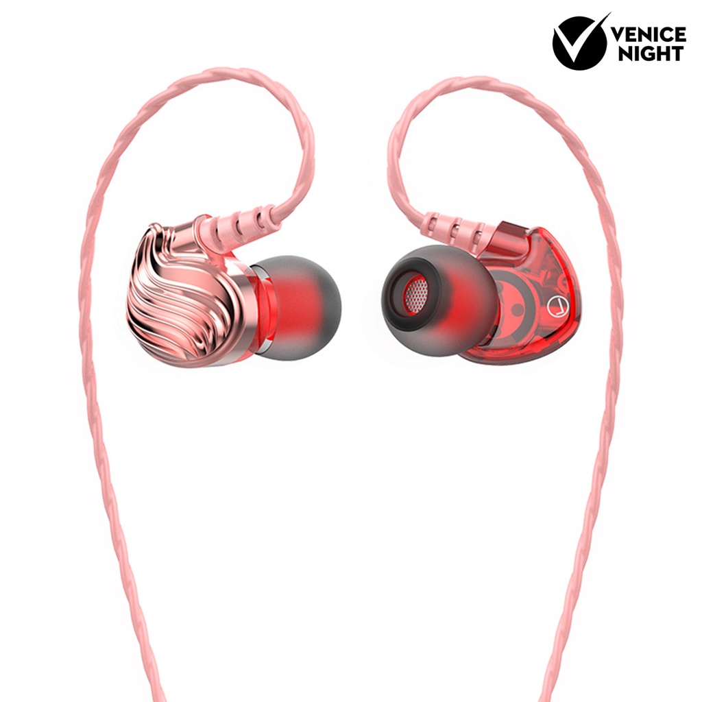 (VNEP) (Berkabel) Universal 3.5mm Plug Warna Solid Earphone In-ear Bass Berat dengan Mikrofon