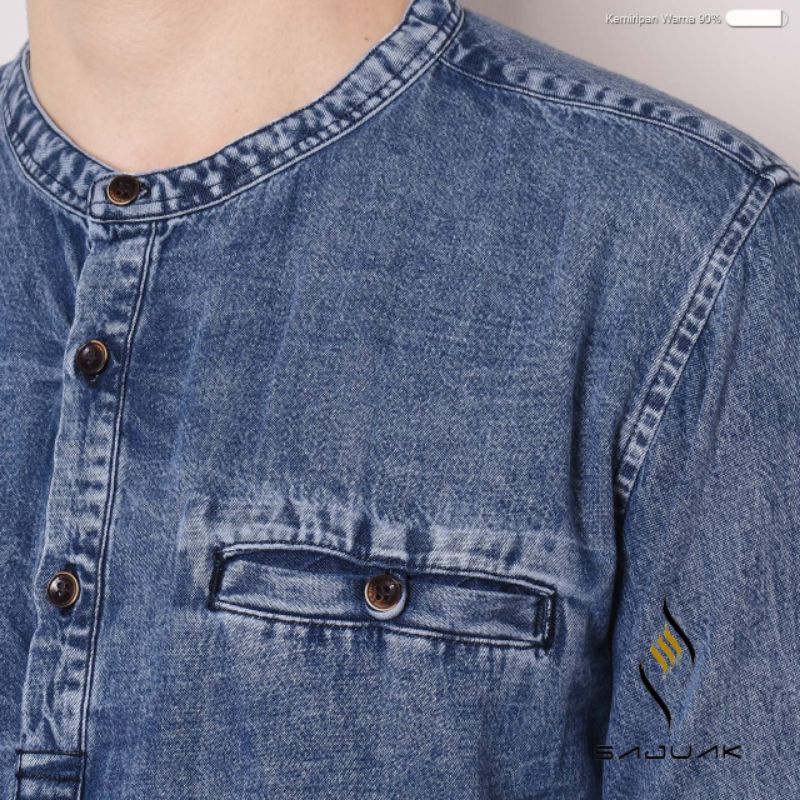 baju kemeja koko kemko pria lengan panjang denim terbaru limited JF original sajuak