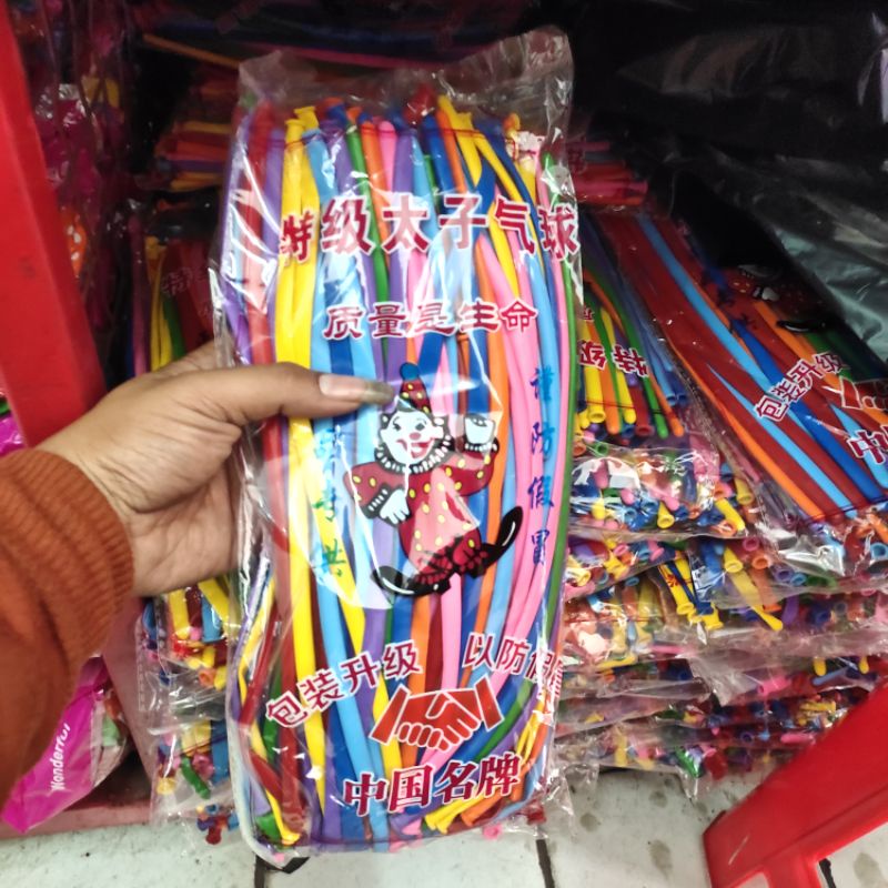 Balon Latex Pentil panjang besar / Balon ular panjang isi 100pcs