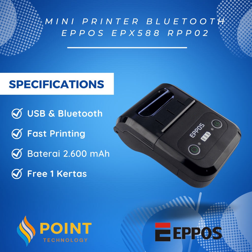 PROMO printer resi Mini Printer Bluetooth EPPOS EPX588 RPP02 cetak resi