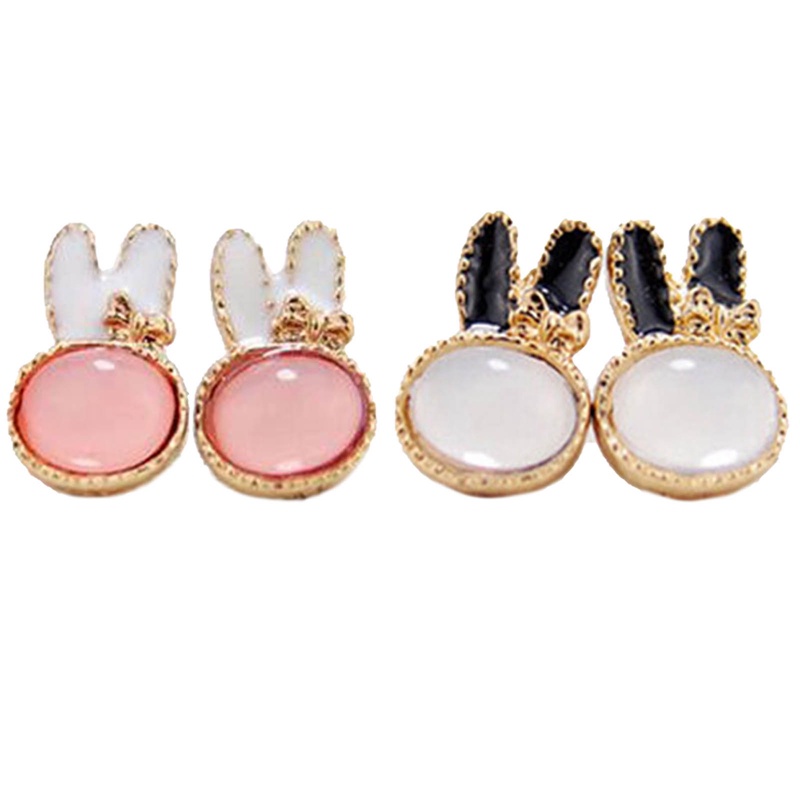 Fancyqube Anting Stud Opal Desain Kelinci Gaya Korea Untuk Wanita