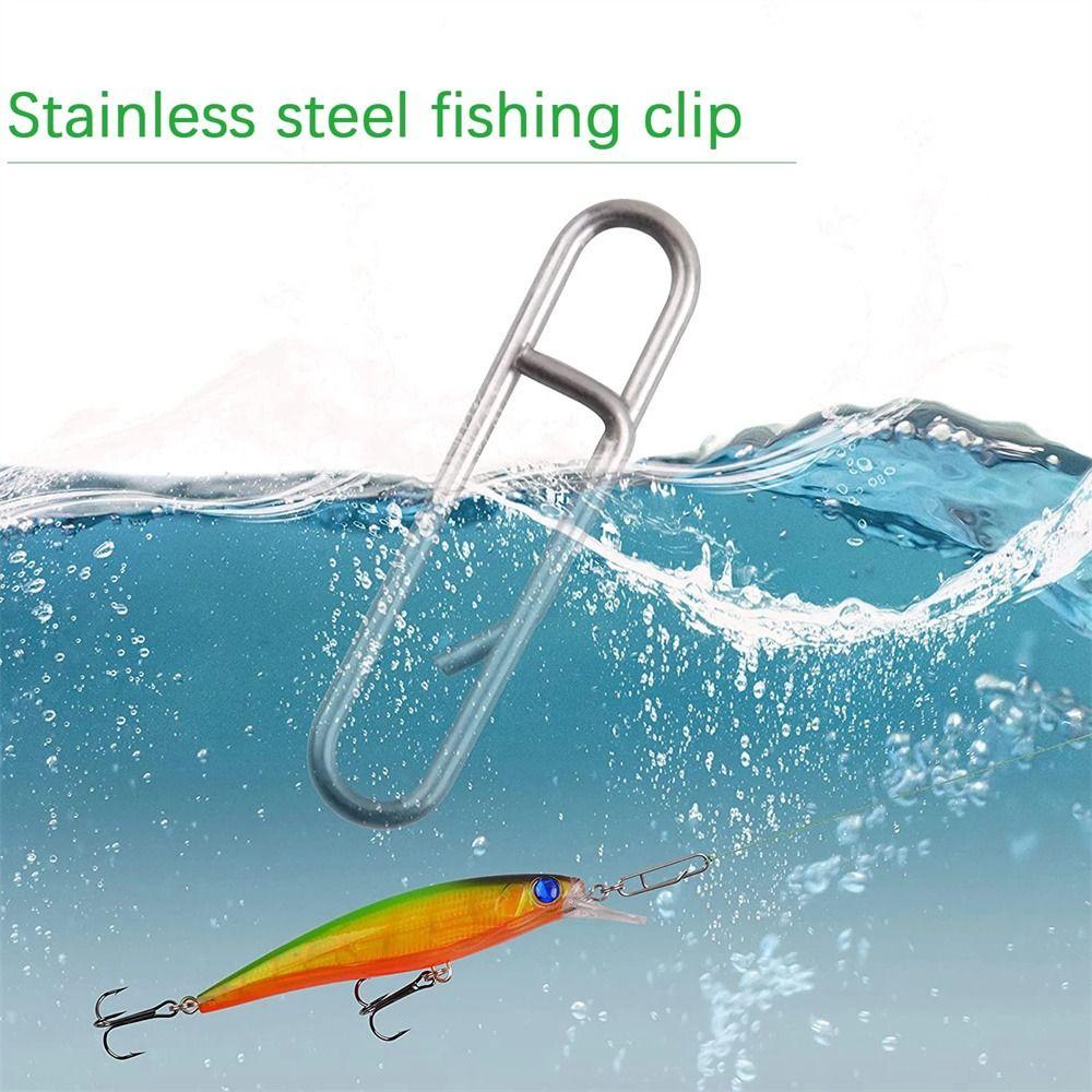 Agustin 20pcs Konektor Pemikat Pancing Carp Rig 20pcs Stainless steel Hook Connector Pesca Safety Fishing Interlock Snap