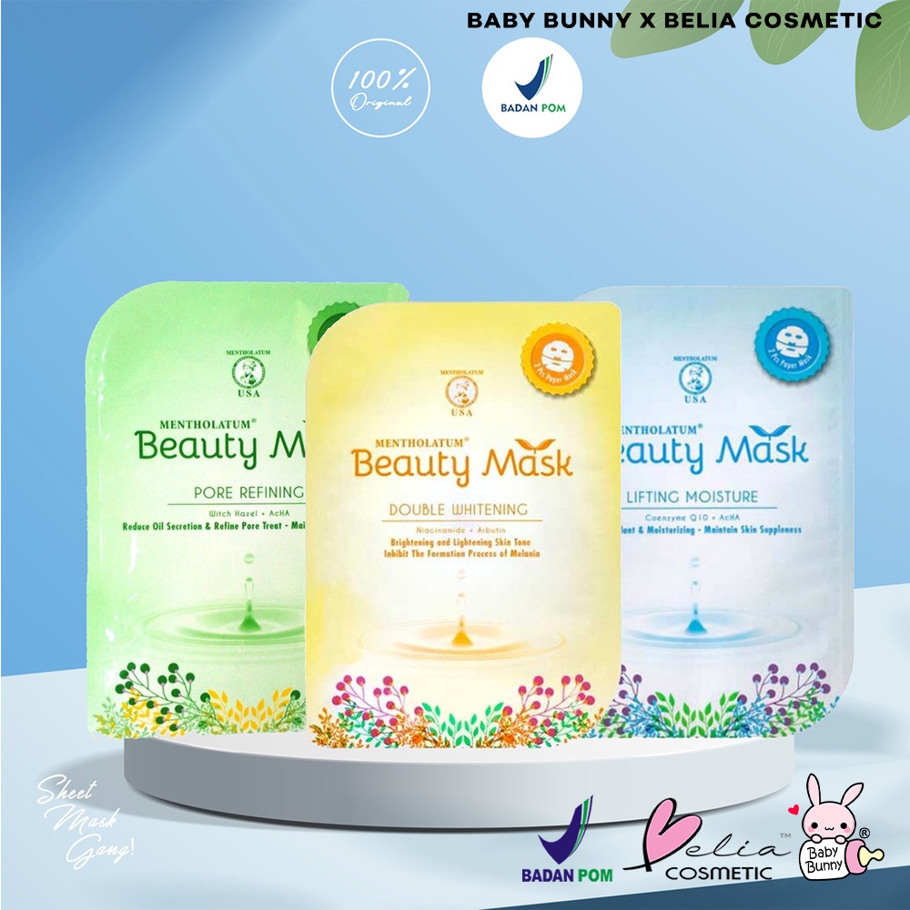 ❤ BELIA ❤ Rohto Mentholatum Beauty Mask Sheet Mask 24mL | Revitalize Peel Off Mask 40g | paper mask masker wajah kecantikan