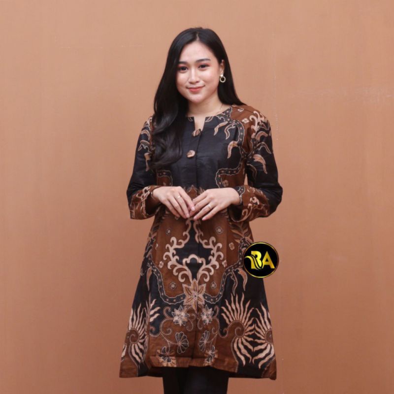 Tunik Batik Busui Frendly Tunik Batik Kancing Depan Busui M L XXL JUMBO Terlaris Bahan Katun halus Tunik kancing depan full