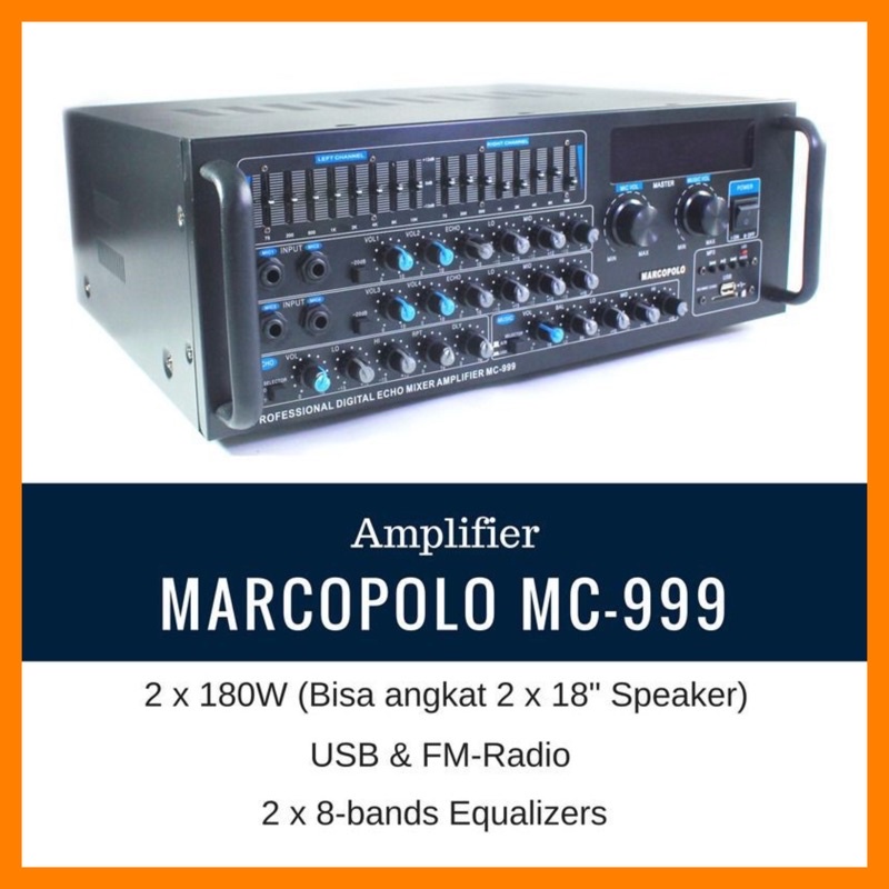 Amplifier Karaoke MArcopolo MC 999 Original Power Ampli Marcopolo 999 USB & SD Card