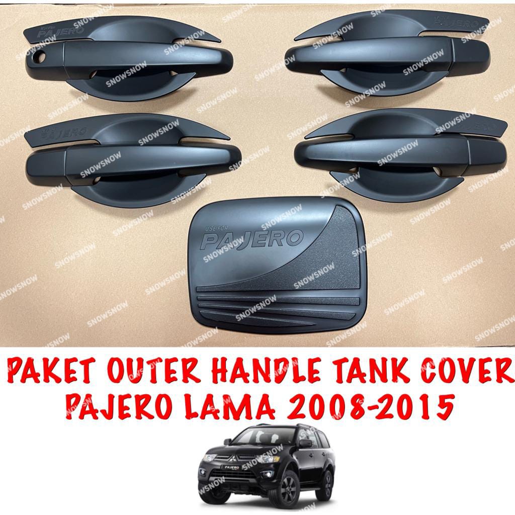 Paket Outer Handle Tank Cover Pajero Sport Lama 2008 2010 2014 2015 Hitam Doff