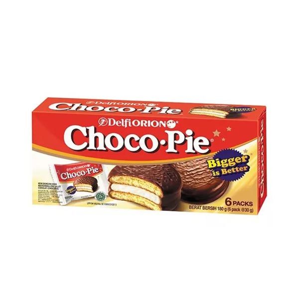 

DELFI ORION CHOCO PIE 6 PCS X 30 GR - PAI COKELAT