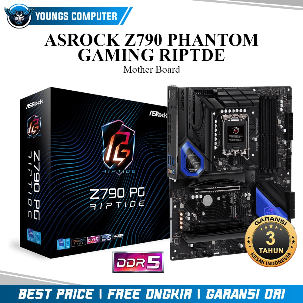 ASROCK Z790 PHANTOM GAMING RIPTIDE | MOTHERBOARD INTEL LGA1700 ATX DDR5