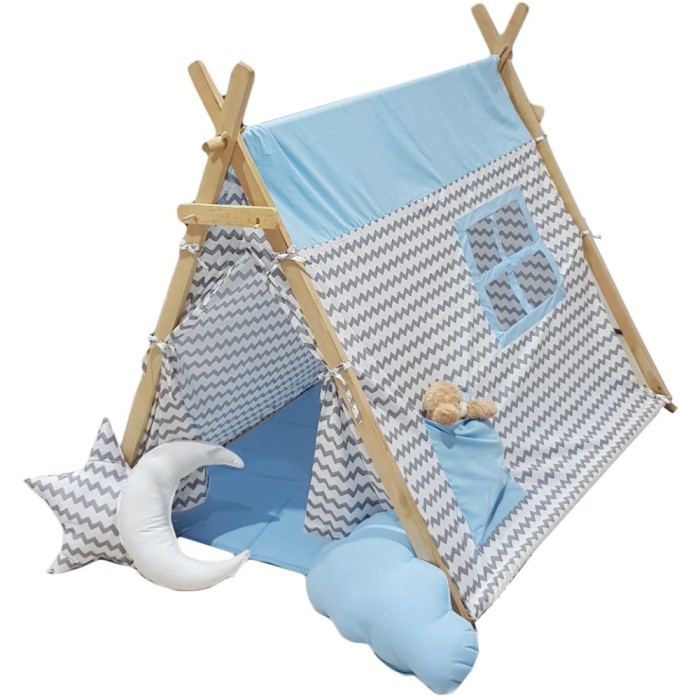 Mainan Luar Ruang Tenda Teepee Tent Anak Rangka A Frame Big Tent Plus Matras - Taf004