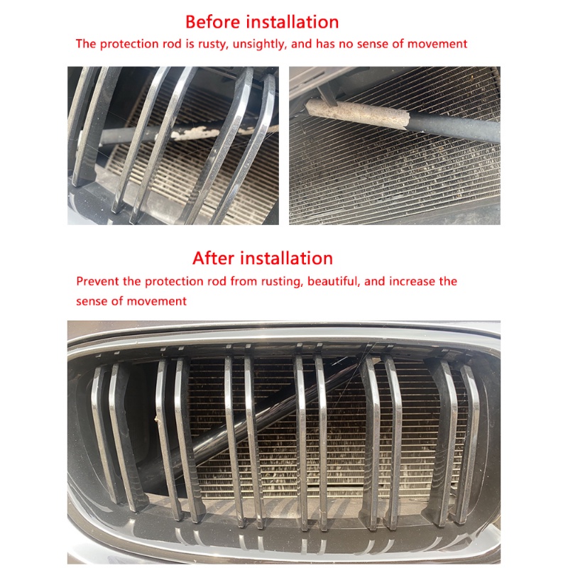 2pcs / Set Strip Pelindung Grill Depan Mobil Bahan ABS Anti Karat