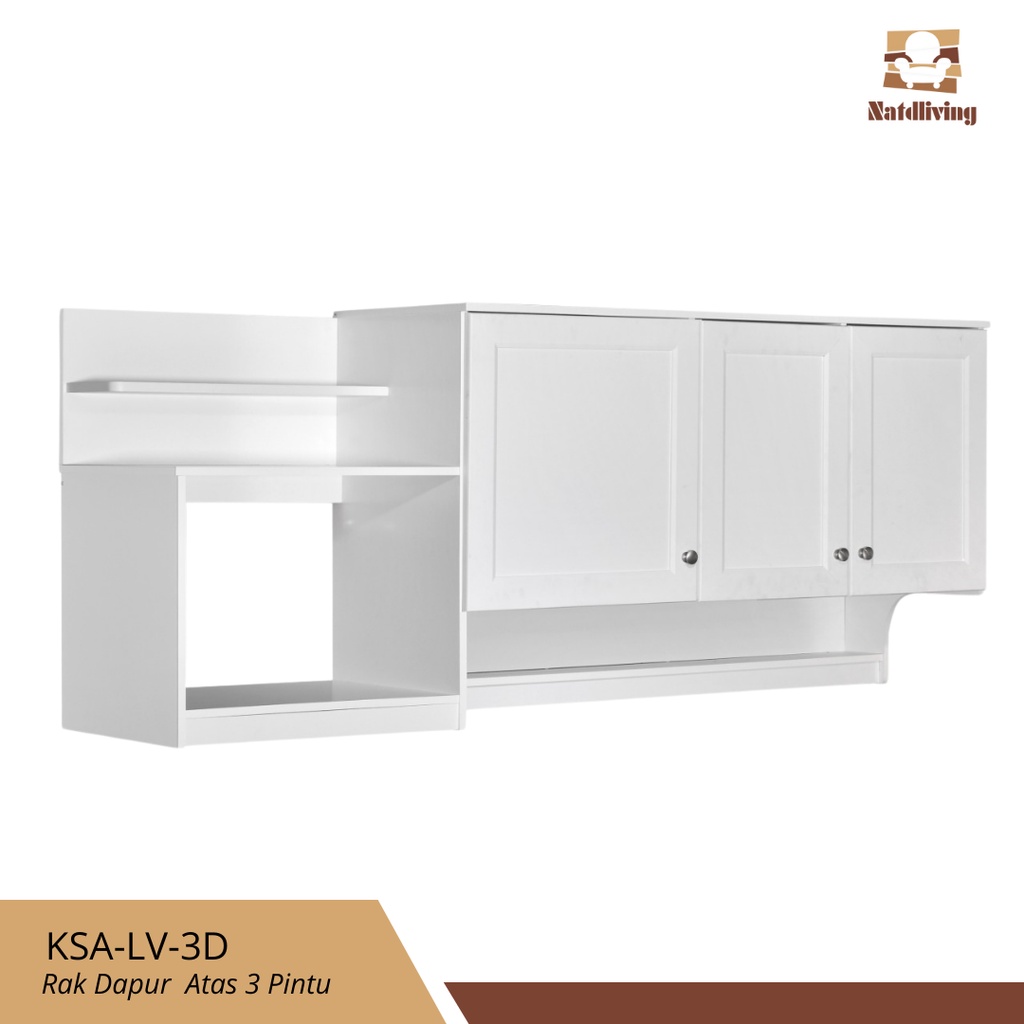 Natdliving | Kitchen Set Putih Lavender Minimalis Modern | Kitchen Set Minimalis | Rak Dapur Minimal