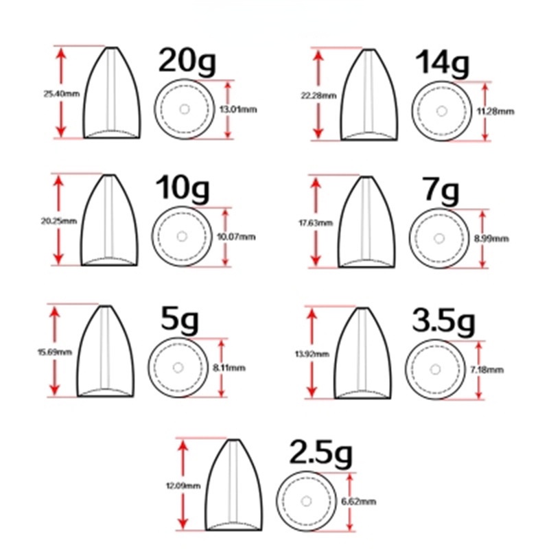 10 Pcs Timbal Pemberat Pancing Model Flipping