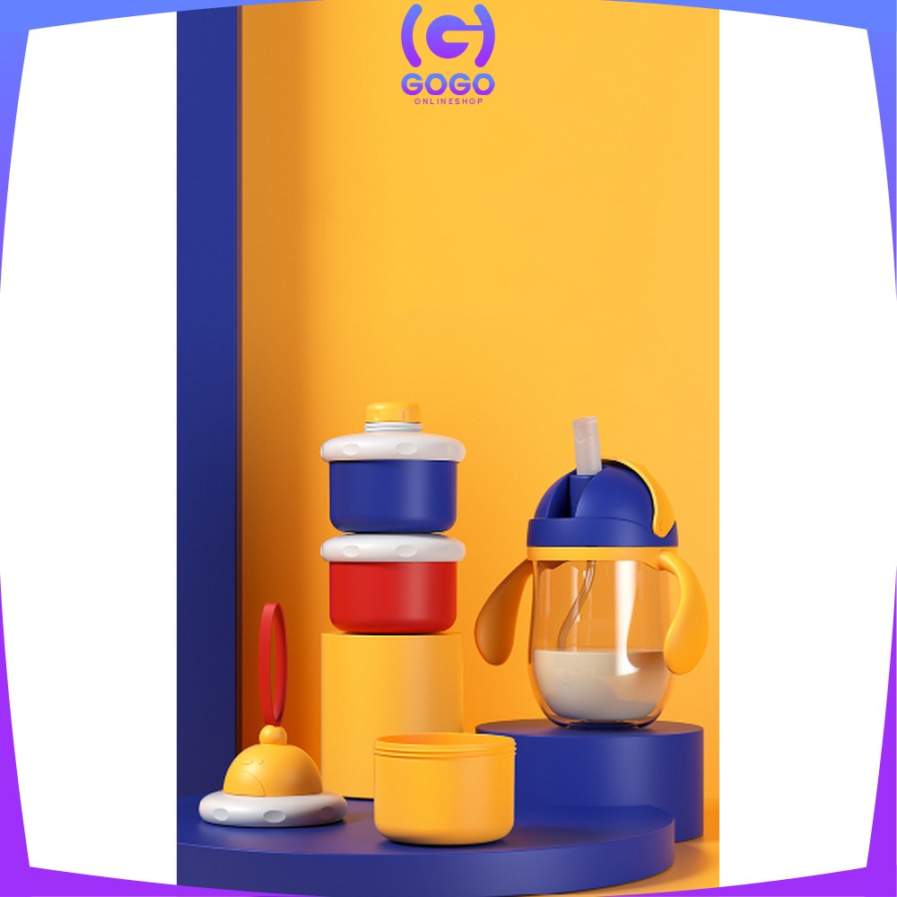 GOGO-C634 Tempat Susu Bubuk Bayi Travel 3 Susun / Dispenser Susu bubuk Bayi / Wadah Botol Penyimpanan Makanan Kue Container Susu Baby