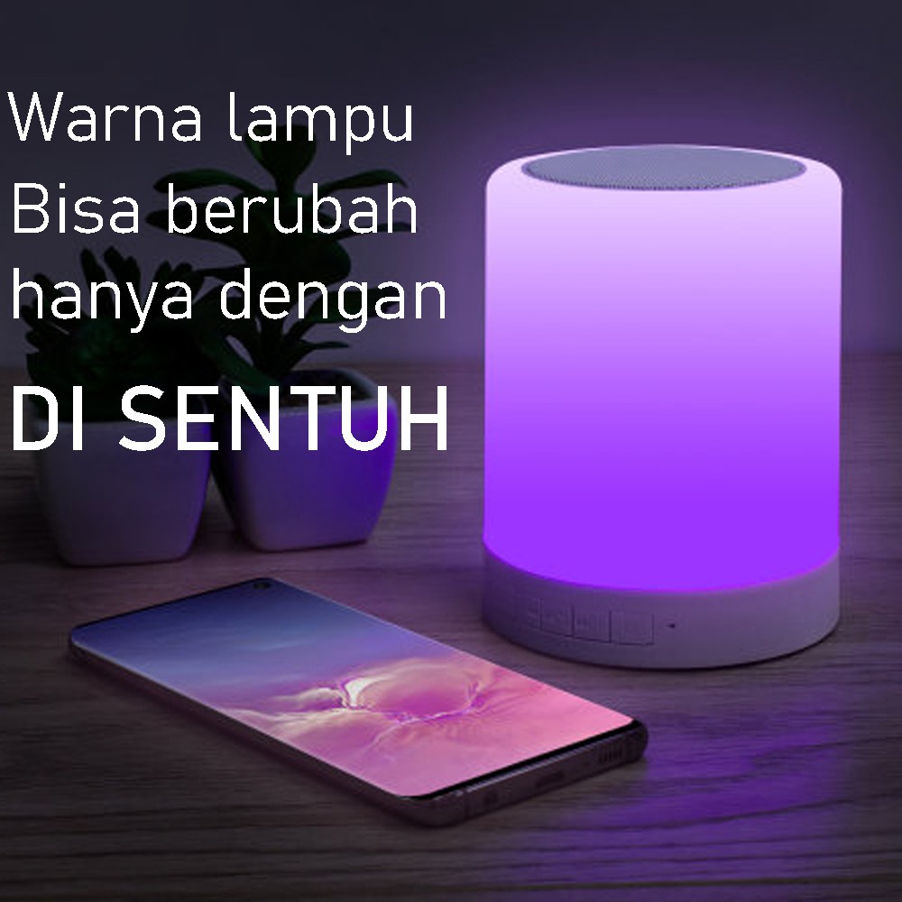 Speaker Bluetooh Lampu Tidur Led  Touch RGB Wireless Speaker Lampu LED Smart