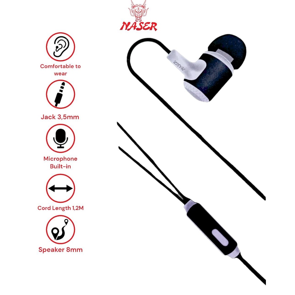 HANDSFREE NASER IRON BASS/EARPHONE/HEADSET/PRODUK ORIGINAL