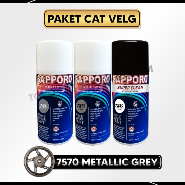 Paket Cat Velg Metallic Grey Sapporo