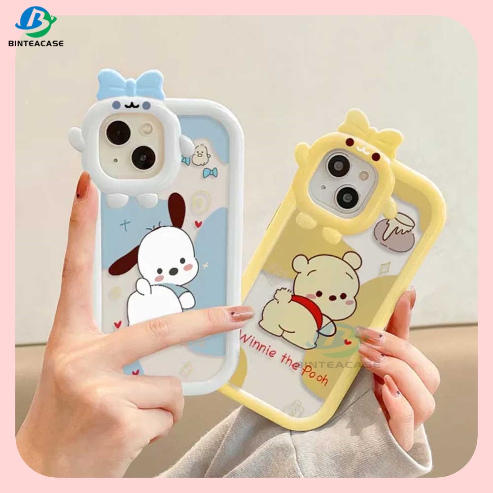 Realme 10 C55 C30 C31 C33 C35 C21Y C25Y RealmeC11 C25 C17 C15 C12 C3 C2 7i 5 5i 6i Pochacco Dan Winnie Little Monster Frame Phone Case Binteacase