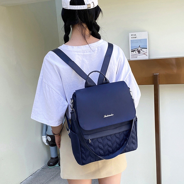 TAS RANSEL WANITA BACKPACK IMPORT ANTI AIR NAVY HAROGA PREMIUM PUNGGUNG REMAJA SEKOLAH KULIAH KERJA GENDONG FASHION KEKINIAN TA693N1 KOREA BRANDED BATAM