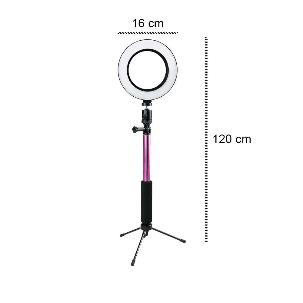 TaffSTUDIO Lampu Halo Ring Light LED Kamera 16CM with Tripod - EL940008A