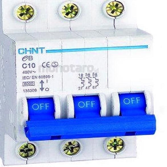 Promo MCB Chint eB 3P / 3phase / 3 phase 4,5kA (6A 10A 16A 20 Murah