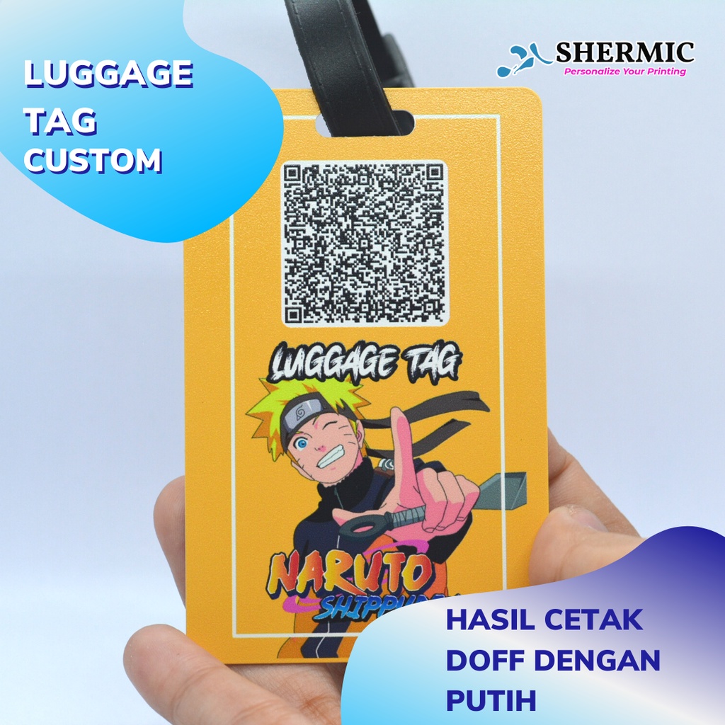 Cetak Custom Print UV Luggage Tag Name Tag Label ID Card Tas Koper Tag Bag Luggage Bag Travel PVC