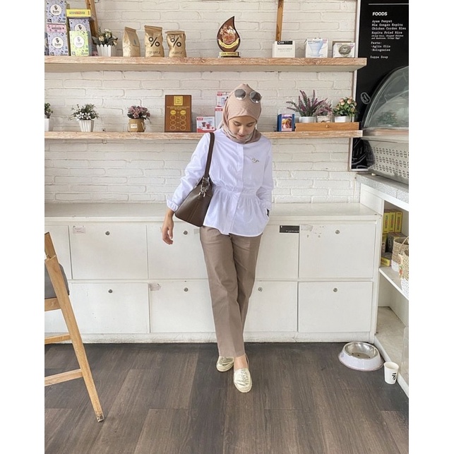 Pre Medina Peplum L/XL White / Putih By Ederra.id