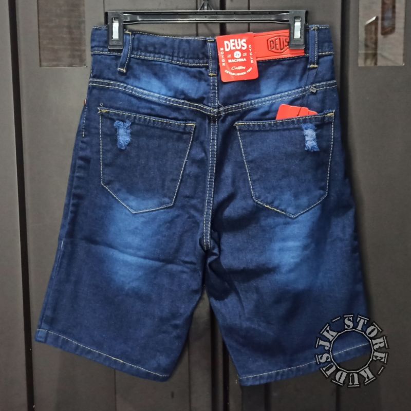 CELANA PENDEK PRIA JEANS ROBEK WISKER