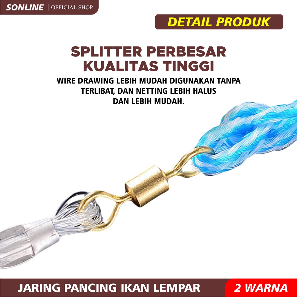 SONLINE  Jala Lempar Penangkap Ikan Udang 4 Model Panjang 10m dengan Piring Bulat Terbaru &amp; Termurah