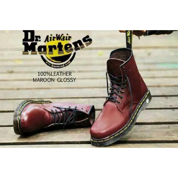 Sepatu Boots Pria Dr.Martin Boots Docmart 8 Hole Original Handmade - Hitam, 38