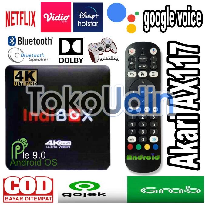 Android tv box INDIBOX AKARI AX117 Certified & Google Voice Assistant