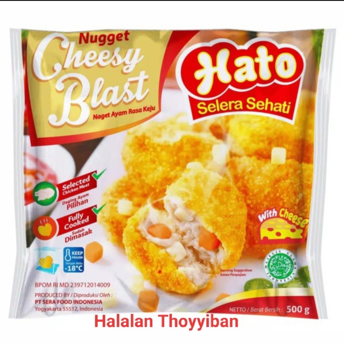 

Makanan Beku Olahan Hato Nugget Cheese 500gr, Sameday Instan Delivery Jogja