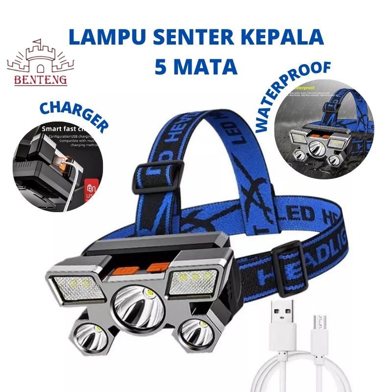 L-T21 senter kepala chargerable 3 mode