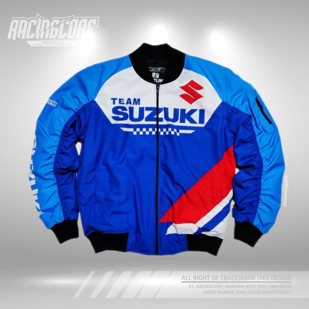 JAKET SUZUKI JAKET BOMBER SATRIA GSX JAKET PRIA BAHAN TASLAN WP UNISEKS