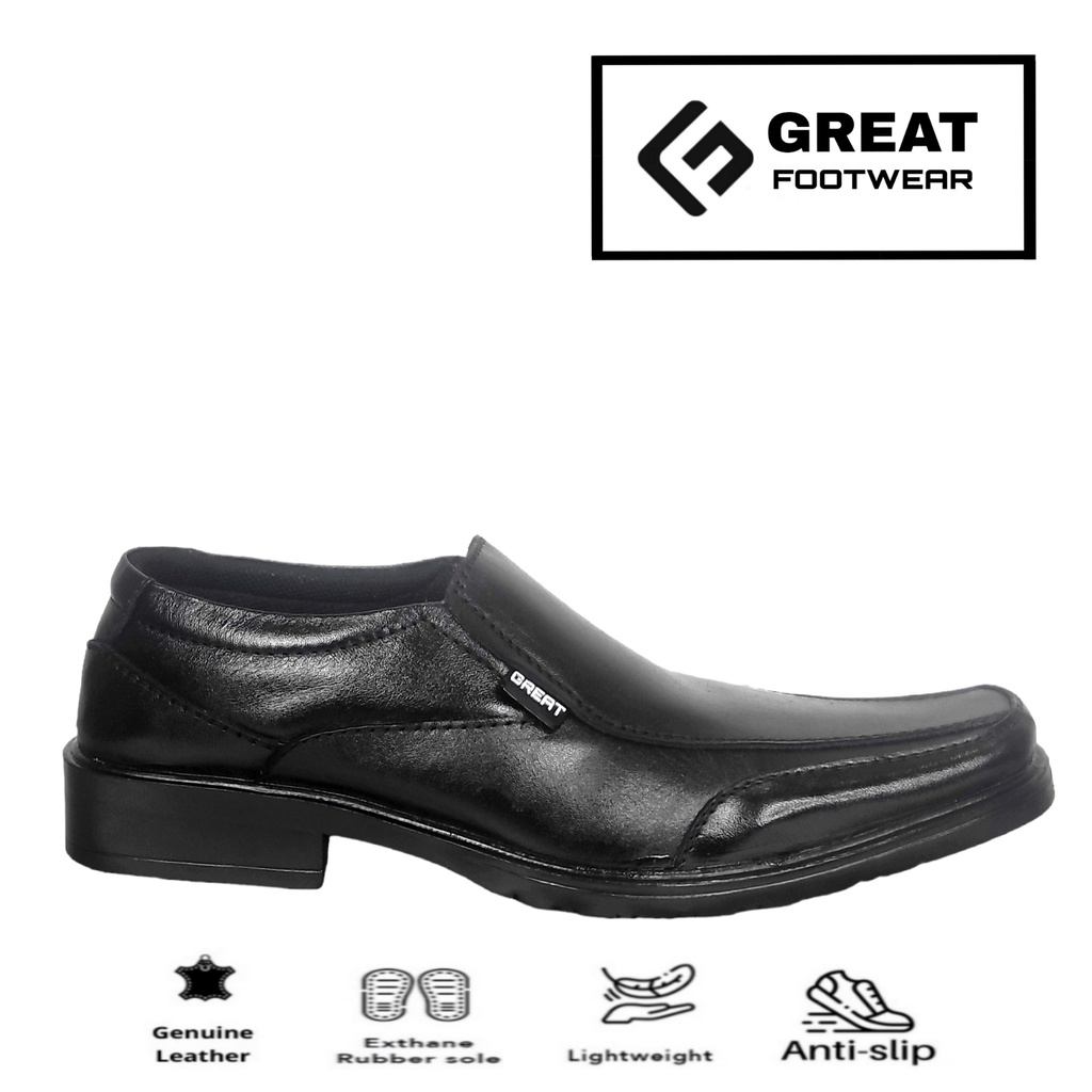 Sepatu Pantofel Formal Casual Kulit Asli Sepatu Kerja Kantor Sekolah Murah Asli Great Footwear P.524