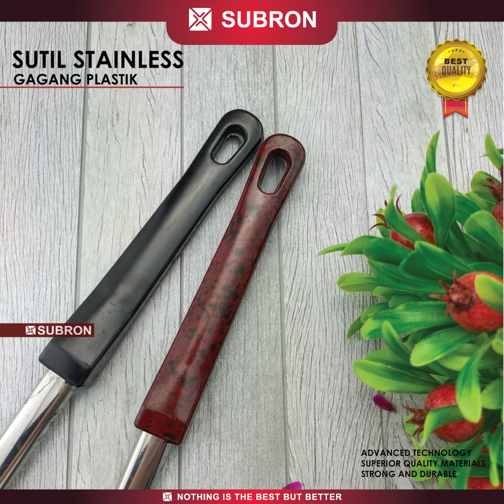 Spatula Stainless Steel Susuk Sutil Sodet Gagang Plastik - SUBRON