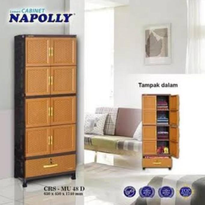 

(KHUSUS BOGOR) LEMARI BAJU PLASTIK NAPOLLY CRS MU 48 D stock ready