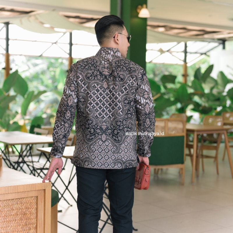 KUNCORO Baju Batik Pria Lengan Panjang Premium Slim Fit Furing Adem Casual Kemeja Formal Acara Keluarga Wisuda Kondangan Lamaran Tunangan Nikahan Katun halus adem Partai Grosir Seragaman S M L XL XXL Asli Ori Batikmasku Kerja Kantor Pns Korpri