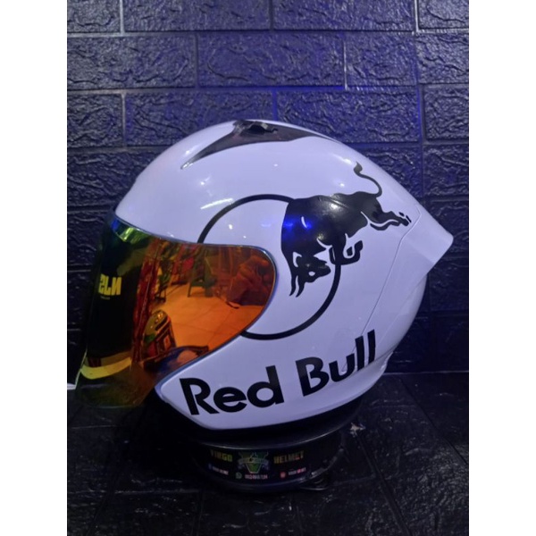 NJS HELMET KRONOZ SOLID PAKETAN STIKER REDBULL