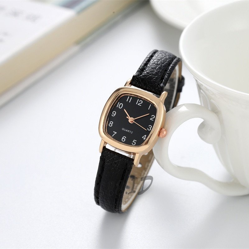 Jam Tangan Wanita Analog Kulit Sintentis Jam Tangan Kotak Kecil Fashion Murah Korea Impor JT 11