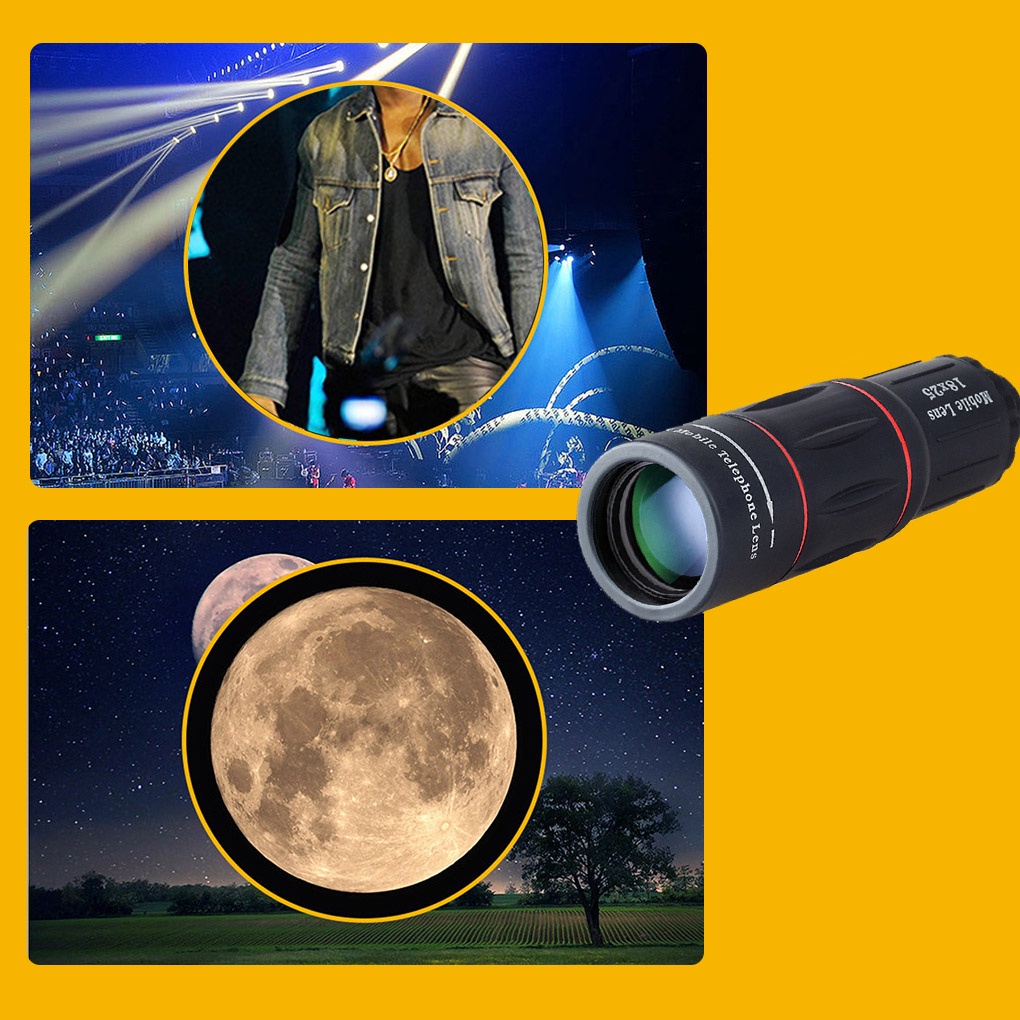 Lensa Teleskop Monokuler Zoom 18X Dengan Tripod Untuk Kamera Hp Universal