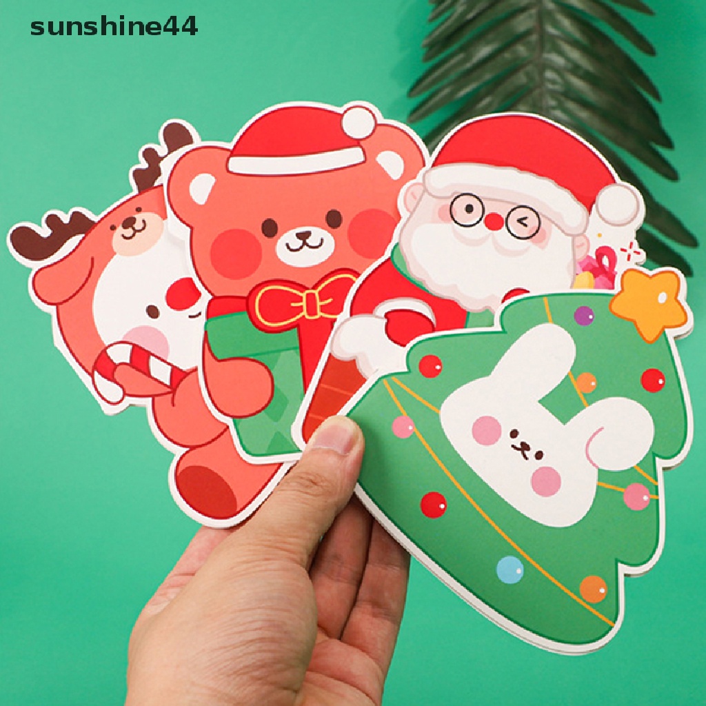 Sunshine 5Pcs Kartu Ucapan Selamat Natal / Tahun Baru