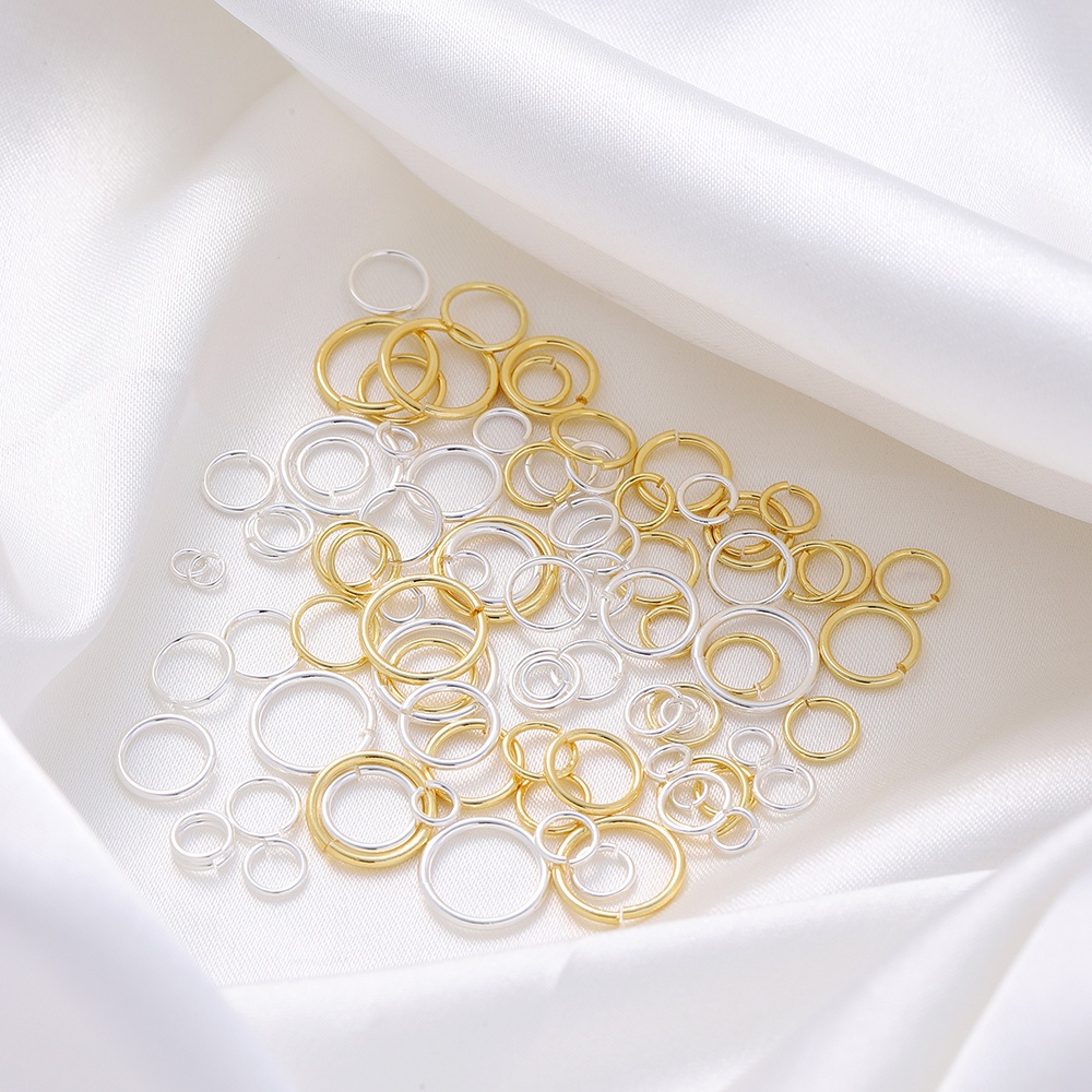 St .Kunkka 50Pcs / Set Cincin Lapis Emas 18K Untuk Membuat Perhiasan DIY