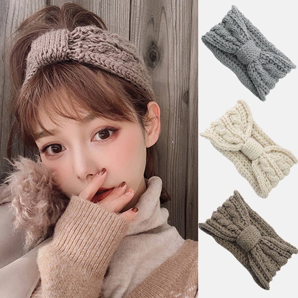 T&amp;Y Bando Rajut Wool Pita Head Band Korea Bando Cantik Korea Rajut Besar Bandana Simpul Twist Ala Korea