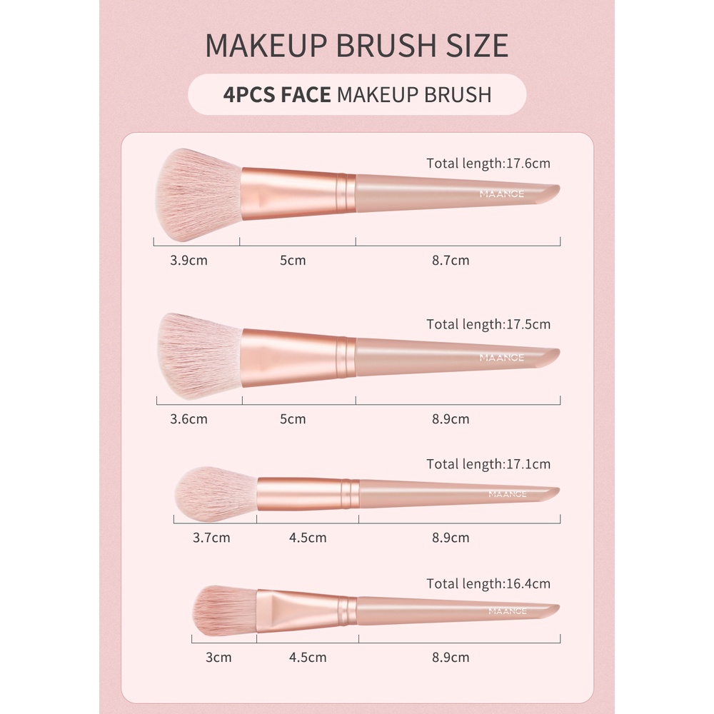 MAANGE 10 Pcs/ Set Professional Makeup Brush Set Kuas Bulu Mikrokristalin Super Lembut 5986