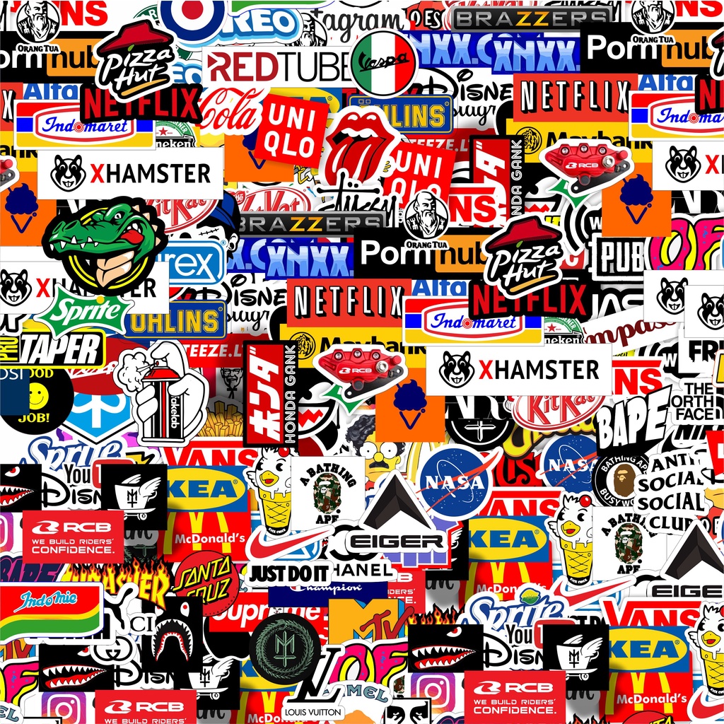 

Sticker brand distro bahan graftac anti air Random/acak