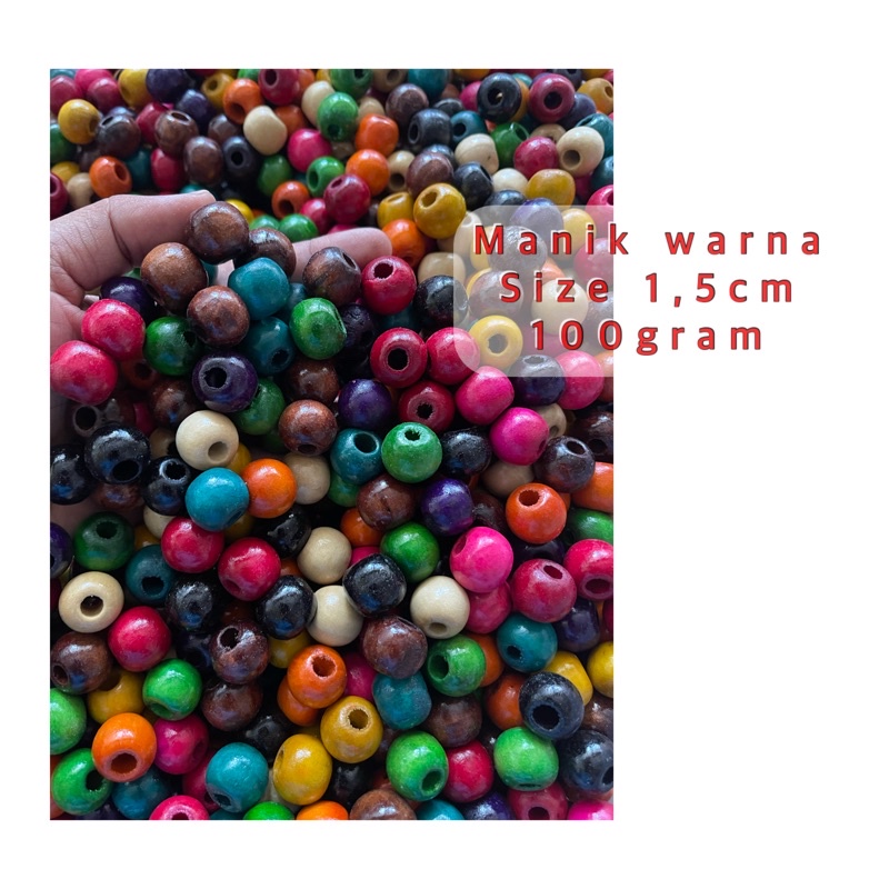 Manik WARNA WARNI 1,5cm 100gram